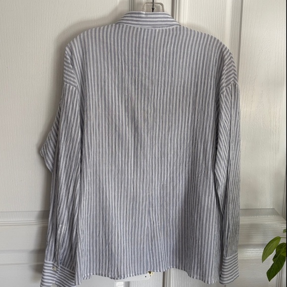 Vince Striped Boxy Button Down - Picture 8 of 14